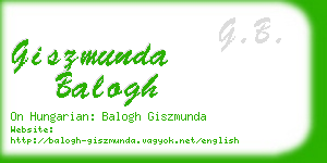 giszmunda balogh business card